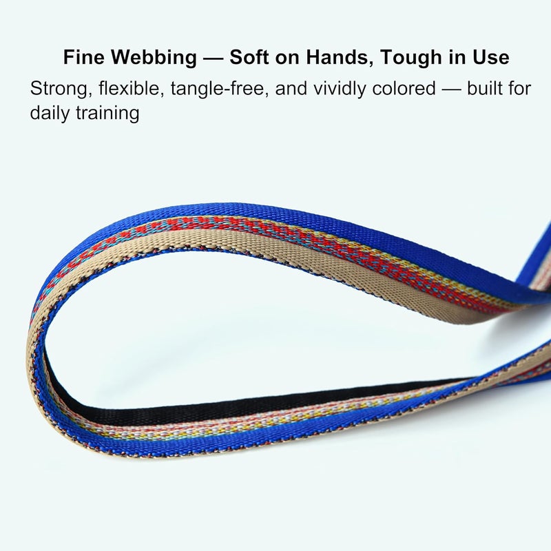 Fornyk Lunge Line for Horse, Premium Equine Lunge Line with Alloy Trigger Buckle and Dual Swivel Snaps for Accurate Equestrian Training, Competition and Daily Use, 26ft/8m (Gray-Red-Blue) - Image 4